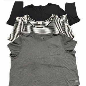UNIVERSA, THREAD DSG & SHEIN  Bundle Of 3 Black,Gray & Creme Tops  XXL Exel Cond